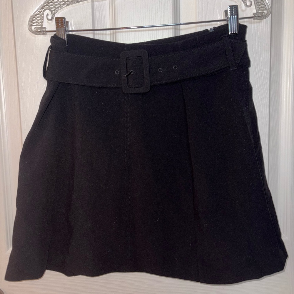 Dynamite Belted Black Mini Skirt Size M